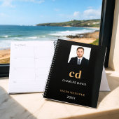 Zwart gouden naam initialen foto bedrijf 2026 planner