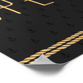 Zwart Gouden Nautilus Bruiloft Open Bar Bord Poster (Hoek)