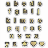 Zwart-gouden onderste Hoesje tekstballet Sticker (Voorkant)