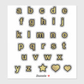 Zwart-gouden onderste Hoesje tekstballet Sticker (Vel)