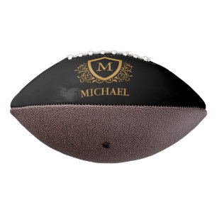 Zwart-gouden, op maat gesneden stijlvol monogram american football