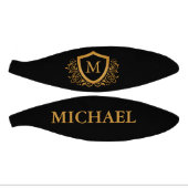 Zwart-gouden, op maat gesneden stijlvol monogram basketbal (Panelen)