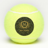 Zwart-gouden, op maat gesneden stijlvol monogram tennisballen (Achterkant)