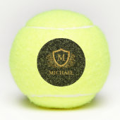 Zwart-gouden, op maat gesneden stijlvol monogram tennisballen (Voorkant)