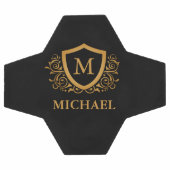 Zwart-gouden, op maat gesneden stijlvol monogram voetbal (Enkel)