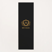 Zwart-gouden, op maat gesneden stijlvol monogram yogamat (Voorkant)