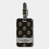 Zwart-gouden pentagram bagagelabel (Voorkant verticaal)