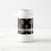 Zwart-gouden pentagram bierpul (Voorkant links)