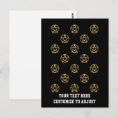 Zwart-gouden pentagram briefkaart (Voorkant / Achterkant)