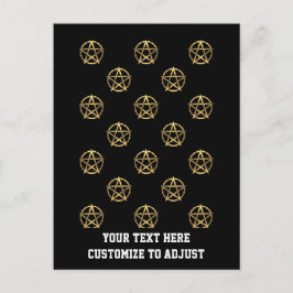 Zwart-gouden pentagram briefkaart