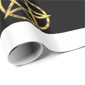 Zwart-gouden pentagram cadeaupapier (Rol Hoek)