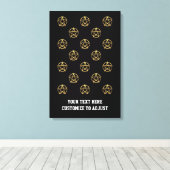 Zwart-gouden pentagram canvas afdruk (Insitu (Houten vloer))