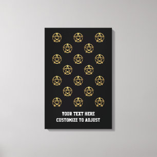 Zwart-gouden pentagram canvas afdruk