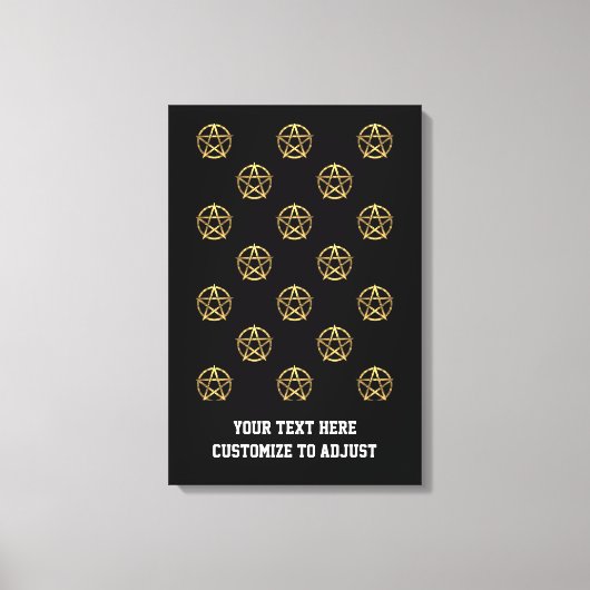 Zwart-gouden pentagram canvas afdruk (Voorkant)
