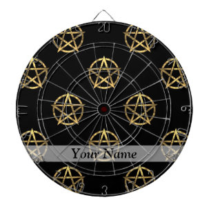 Zwart-gouden pentagram dartbord
