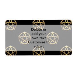 Zwart-gouden pentagram etiket