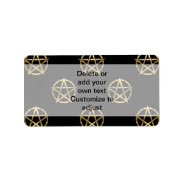 Zwart-gouden pentagram etiket