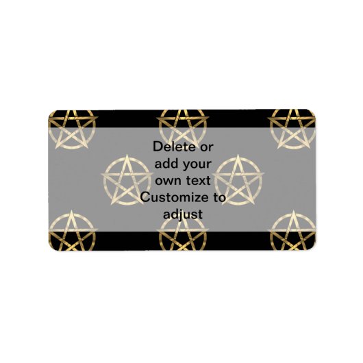 Zwart-gouden pentagram etiket (Voorkant)