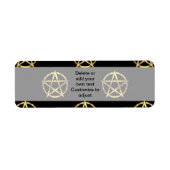 Zwart-gouden pentagram etiket (Voorkant)