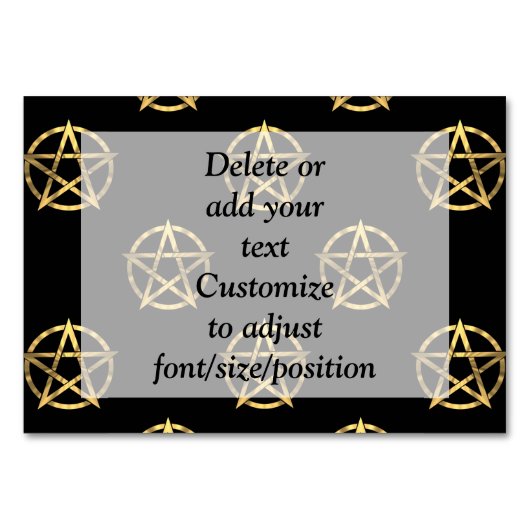 Zwart-gouden pentagram kaart (Voorkant)