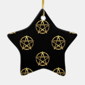 Zwart-gouden pentagram keramisch ornament (Achterkant)
