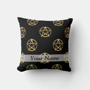 Zwart-gouden pentagram kussen