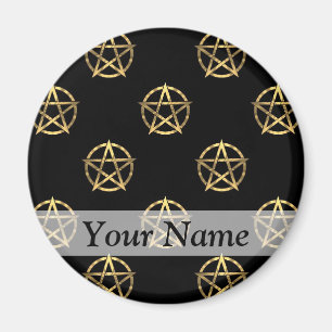 Zwart-gouden pentagram magneet