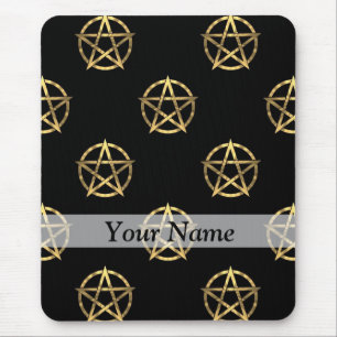 Zwart-gouden pentagram muismat