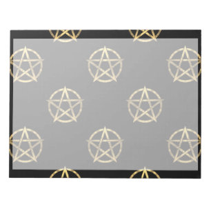 Zwart-gouden pentagram notitieblok