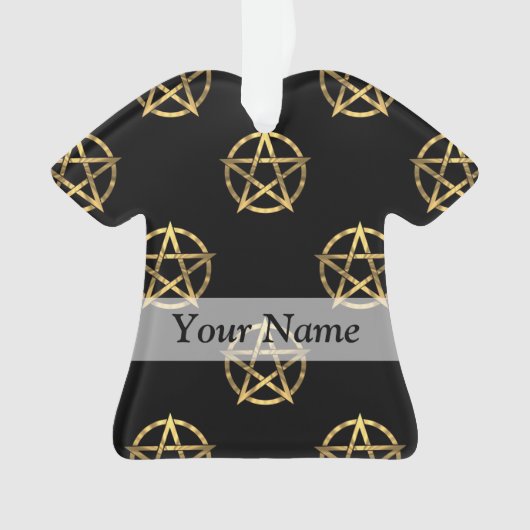 Zwart-gouden pentagram ornament (voorkant)
