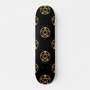 Zwart-gouden pentagram persoonlijk skateboard