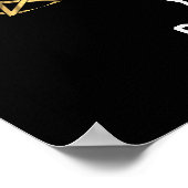 Zwart-gouden pentagram poster (Hoek)