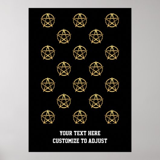 Zwart-gouden pentagram poster (Voorkant)