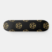 Zwart-gouden pentagram skateboard (Horizontaal)