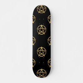 Zwart-gouden pentagram skateboard