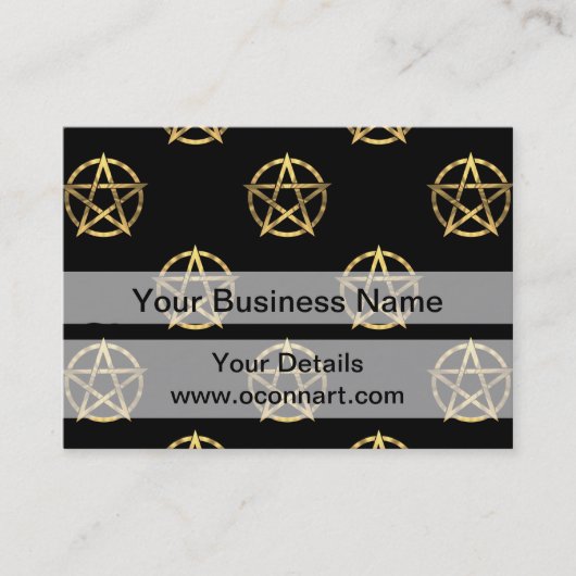 Zwart-gouden pentagram visitekaartje (Voorkant)