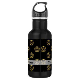 Zwart-gouden pentagram waterfles 