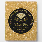 Zwart, gouden, persoonlijk gepersonaliseerd, Happy Fotoplaat (Voorkant)