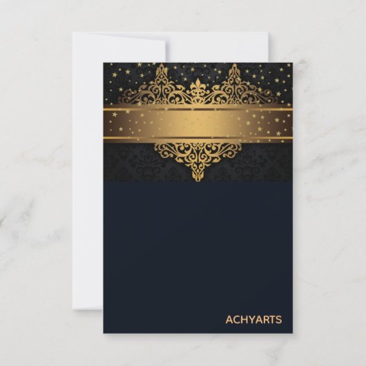 Zwart-gouden persoonlijke bedankt (Achterkant)