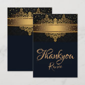 Zwart-gouden persoonlijke bedankt (Voorkant / Achterkant)