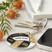 Zwart-gouden, persoonlijke volleybalSleutelhangers Sleutelhanger (Voorkant Rechts)