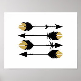 Zwart-gouden pijlen - Kunstafdrukken Poster