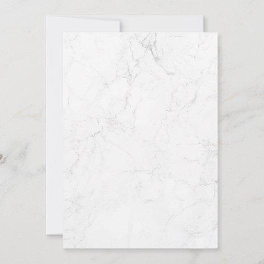 Zwart & Gouden Pioenrozen op Marmeren Bruiloft Kaart (Achterkant)