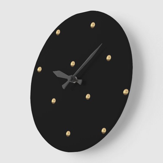 Zwart-gouden pols grote klok (Hoek)