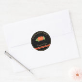Zwart & Gouden Pompoen Spice Candle Productlabel Ronde Sticker (Envelop)