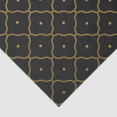 Zwart Gouden Quatrefoil Tissue Paper Tissuepapier (Detail)