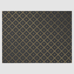 Zwart Gouden Quatrefoil Tissue Paper Tissuepapier