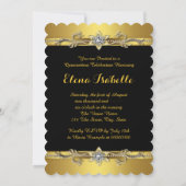 Zwart-gouden Quinceanera Kaart (Achterkant)