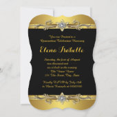 Zwart-gouden Quinceanera Kaart (Achterkant)