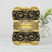 Zwart-gouden Quinceanera Kaart (Staand voorkant)